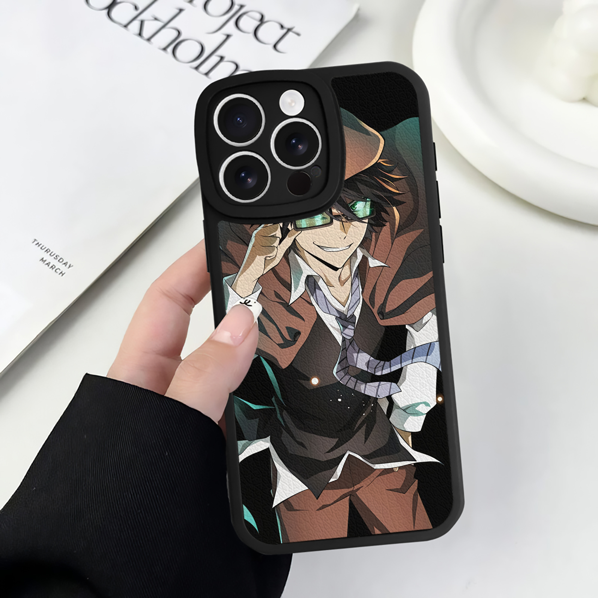 （画像用） 文豪ストレイドッグス Bungo Stray Dogs 【iPhone 16シリーズ対応】シリコンスマホケース（レザー調） 材質：シリコン